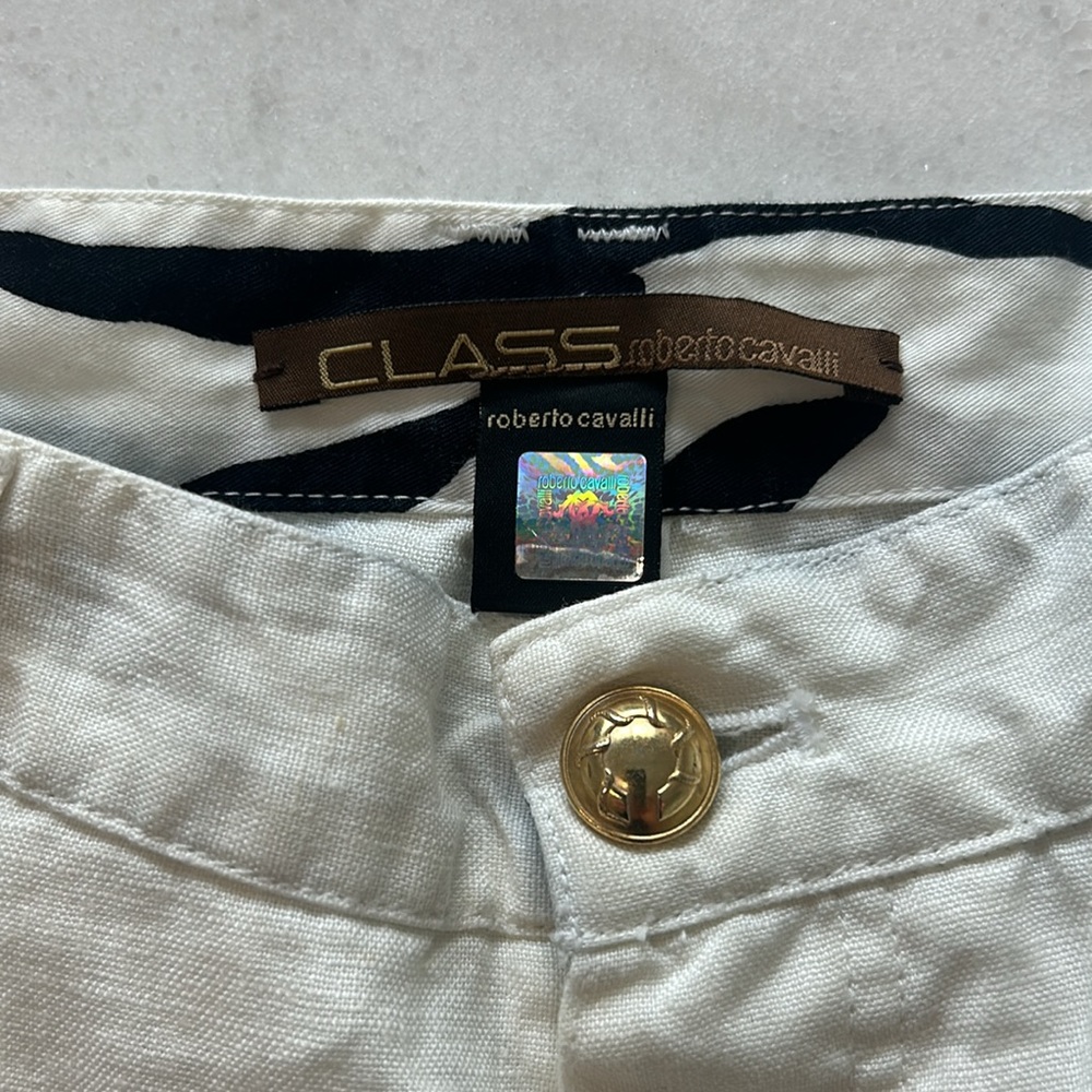 Class Roberto Cavalli Men’s Linen Shorts US Size 32 - Picture 3 of 9